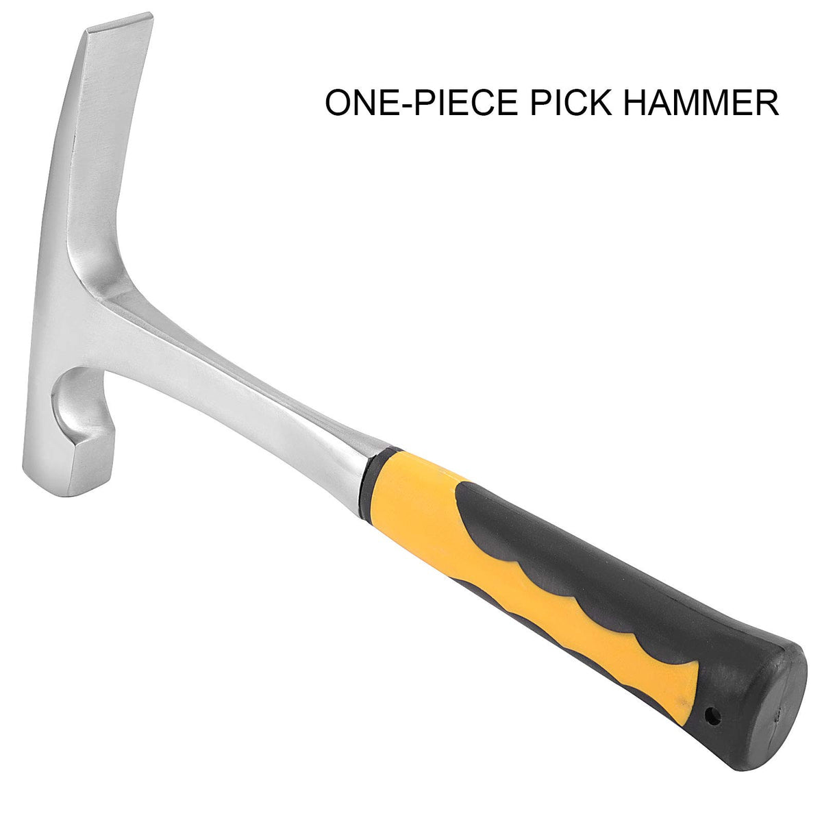 ZEONHEI 2 PCS 32 OZ 11.9 Inch Rock Pick Hammer, High Carbon Steel Brick Hammer with Non-Slip Shock Absorbing Grip, Polished Flat Head Geology Hammer for Mining