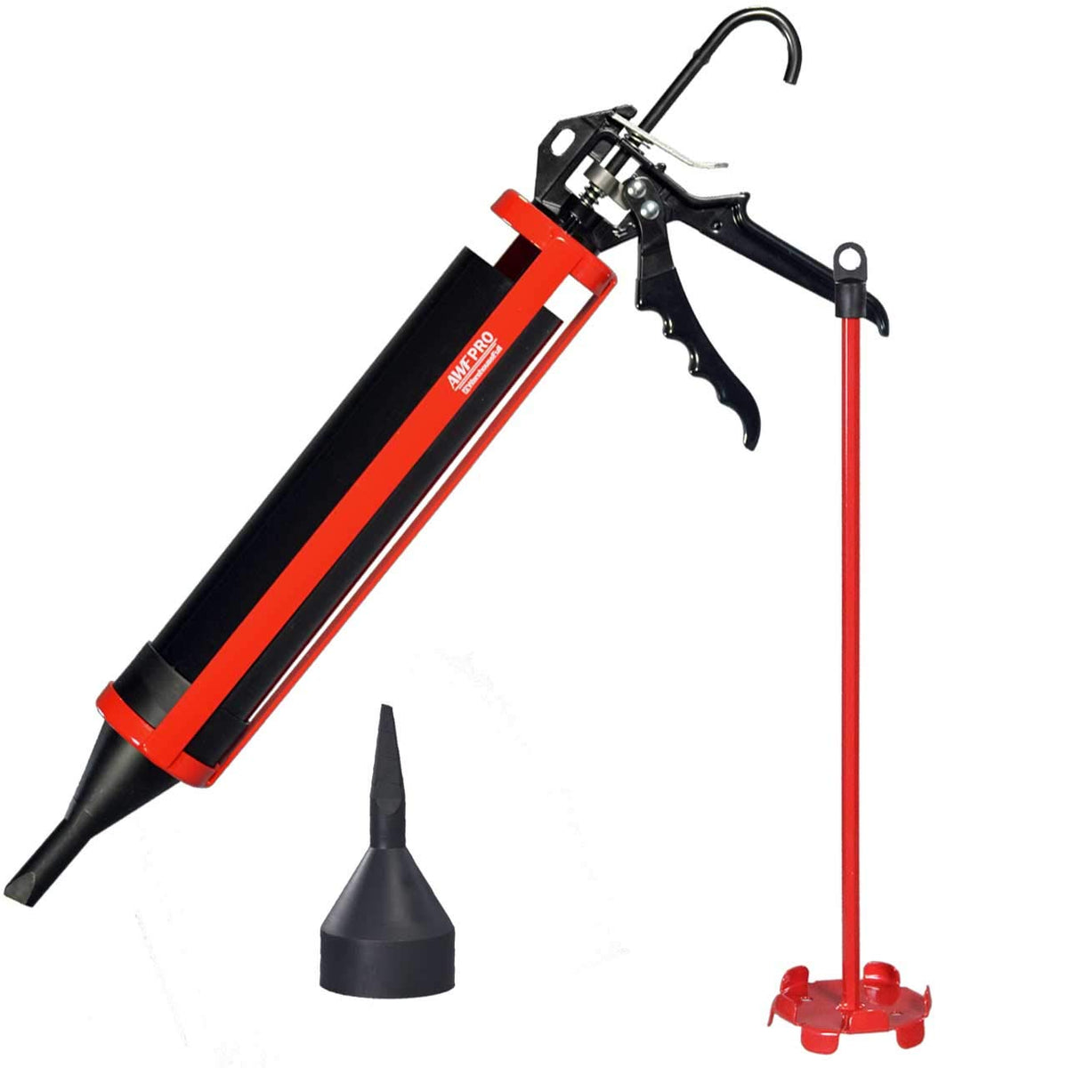 AWF PRO - Mortar Pointing Gun, 1 Quart (32 fl oz.) Capacity, 12:1 Thrust,2 Nozzles, Adjustable Pusher Plate