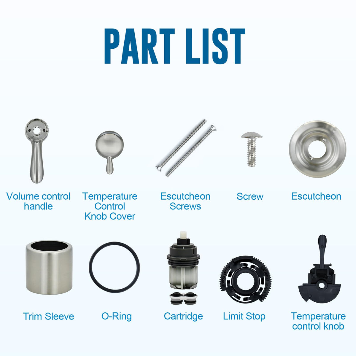 Shower Trim Kit Compatible with Delta Lahara 17 Series, T17038-SS Dual-Function Shower Valve Trim with Temperature and Volume Control