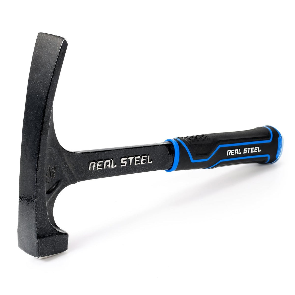 Real Steel Ultra Rock Pick Hammer 22 oz One Piece Steel Chipping Brick Masonry Hammer with Rubber Grip for Geological Study and Rock Hounding 0523