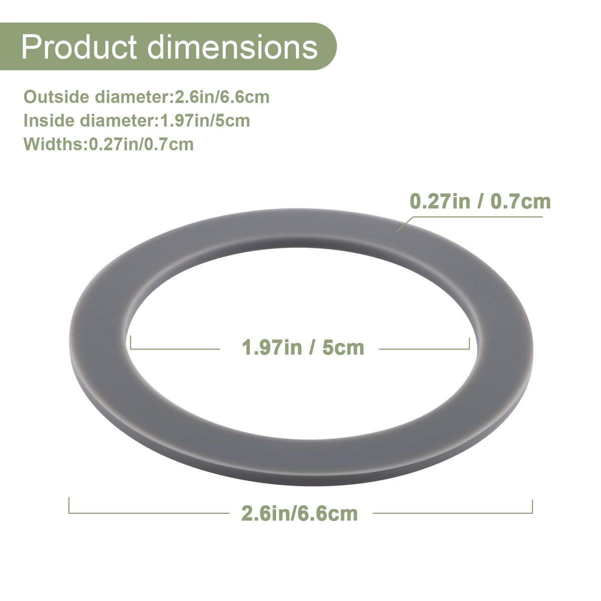 Equust 6-Pack Rubber Gaskets Sealing O-Ring Compatible with Oster Blender Replacement Parts, Small, Grey