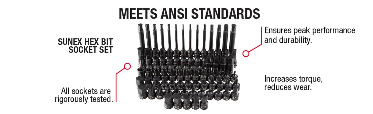 Sunex 3569 3/8" Dr. Master Hex Bit Impact Socket Set (84 Piece)