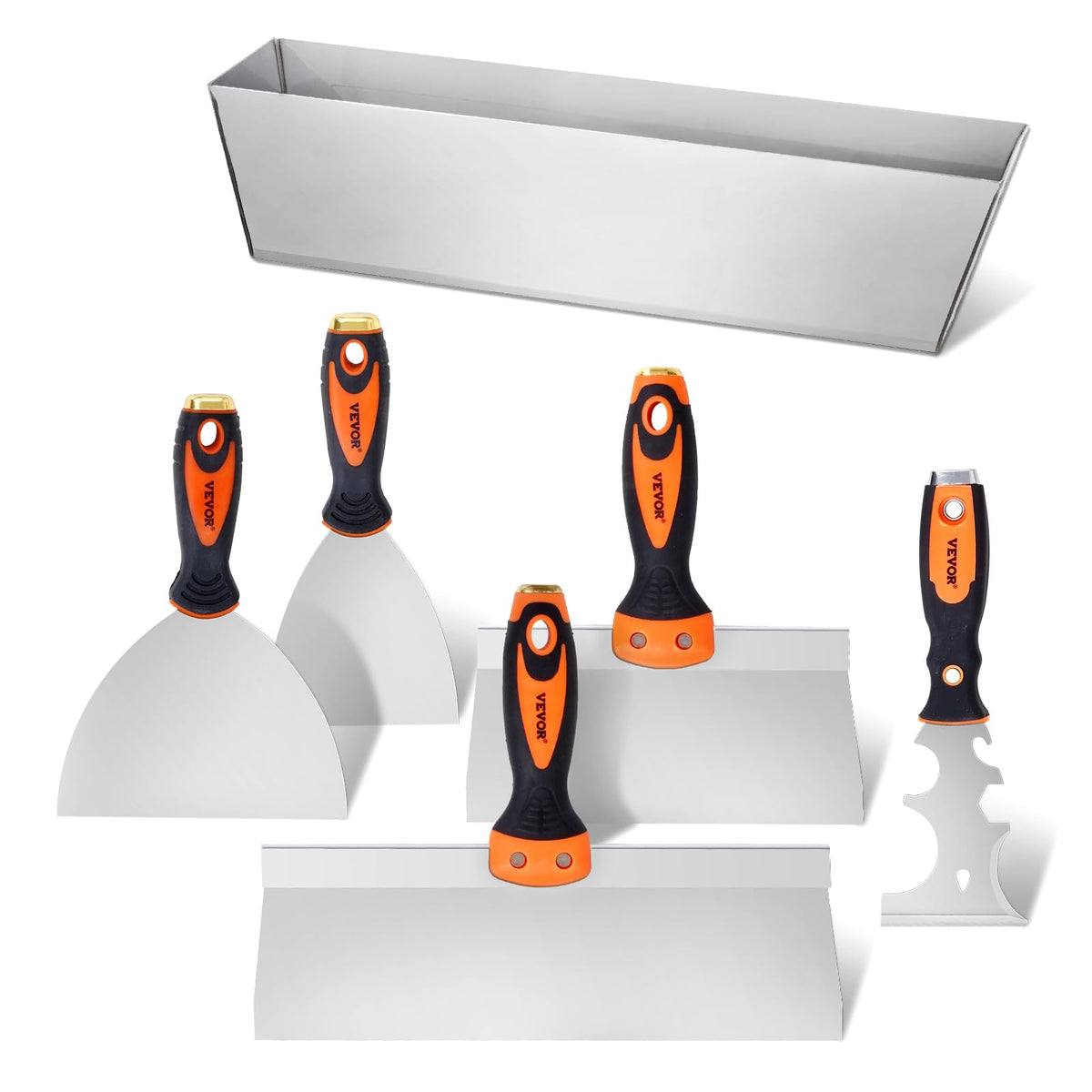 VEVOR Drywall Knife Set, 6 PCS Drywall Tools, Stainless Steel Spackle Tool