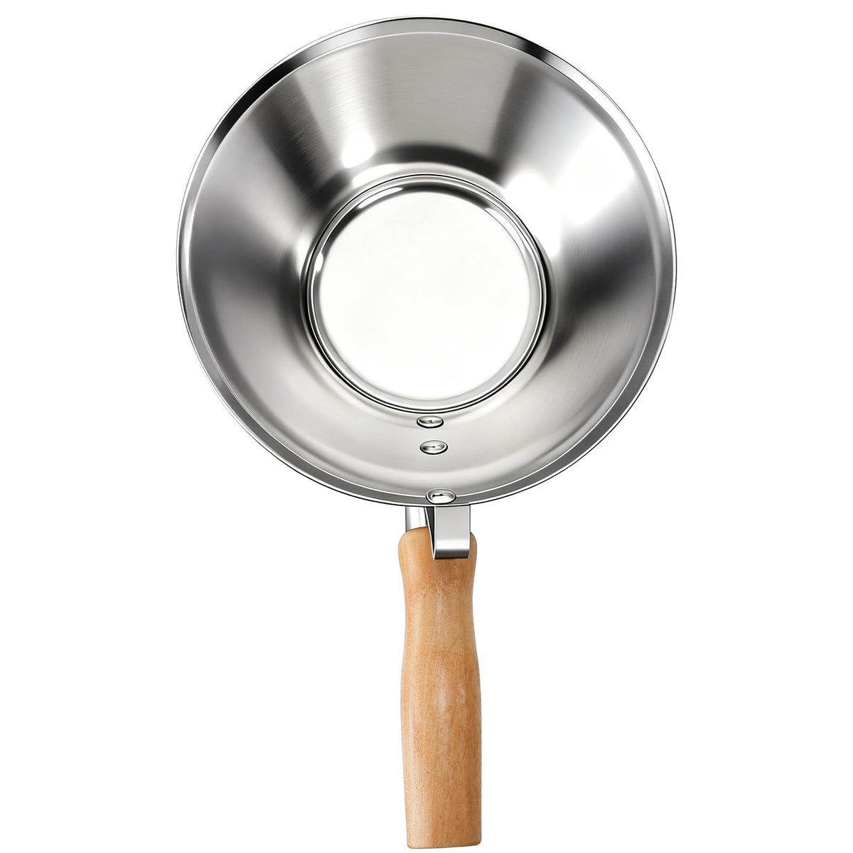 Peohud Stainless Steel Bucket Scoop, Heavy Duty Bucket Dipper with Wood Handle for Cement, Thick Stucco Tools for Material Handling, Construction Site, Landscaping Garden