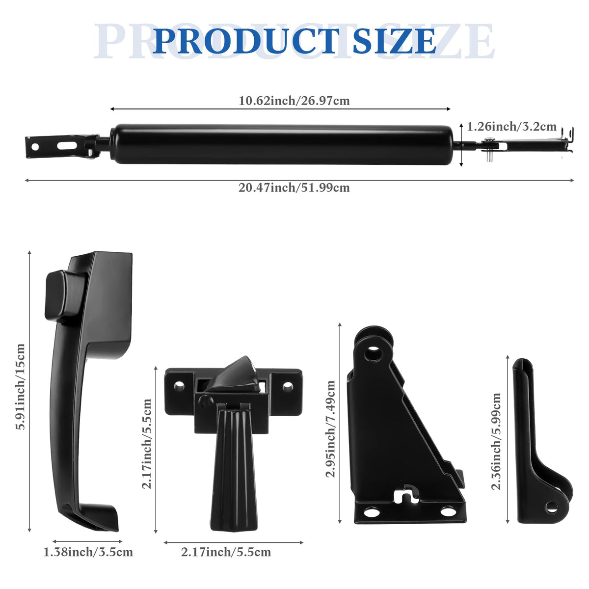 Gisafai 2 Sets Storm Door Closer Door Closure Heavy Duty Screen Doors Closer Pneumatic Screen Doors Replacement Parts with Handles, Hold and Close Smooth