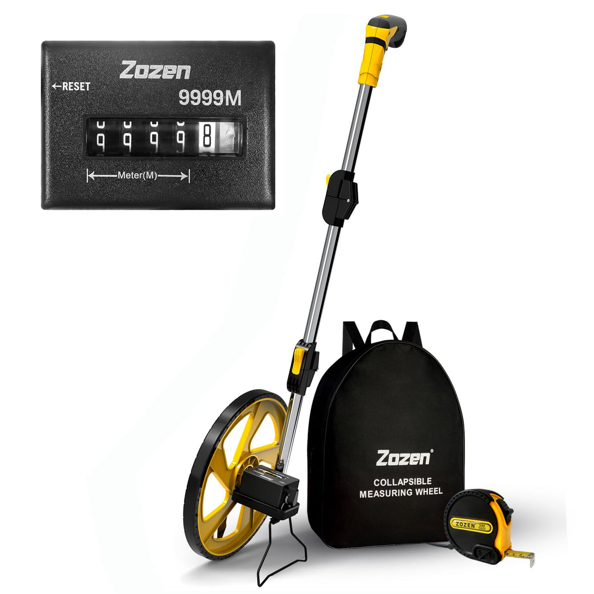 Zozen Measuring Wheel in Meters, Double Folding/One Key Reset/Mechanical