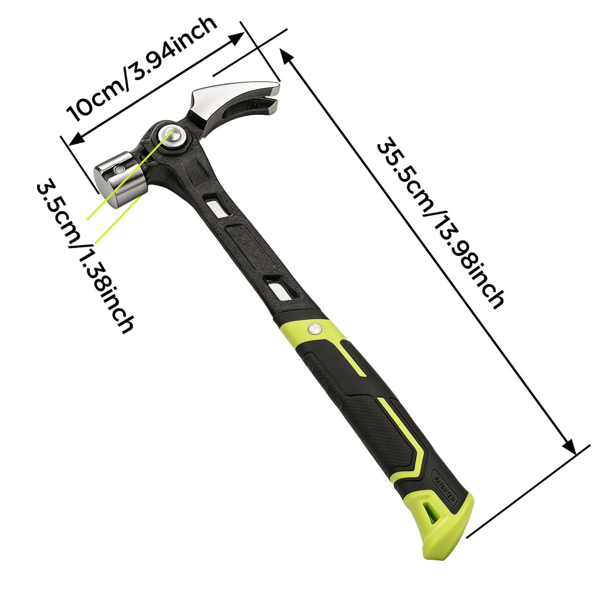 Claw Hammer with Magnetic Nail Starter, Shock-Absorbing Grip