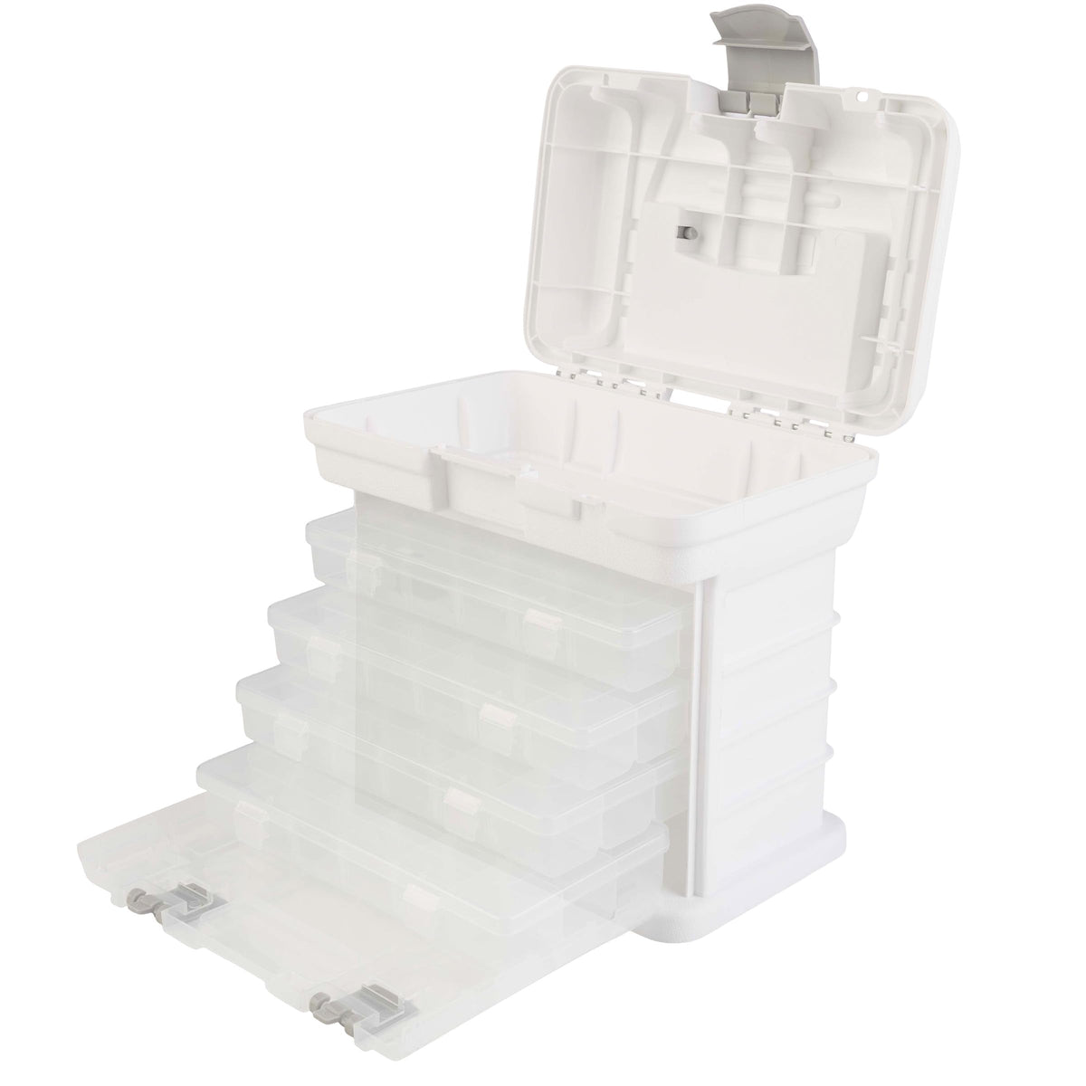 Stalwart Portable Tool Box Small Parts Organizer with Drawers, White