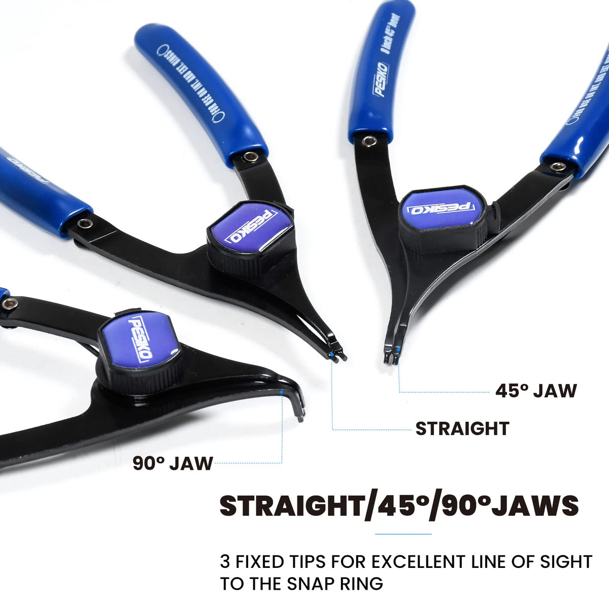 PESIKO 12-Piece Internal External Convertible Snap Ring Pliers Set