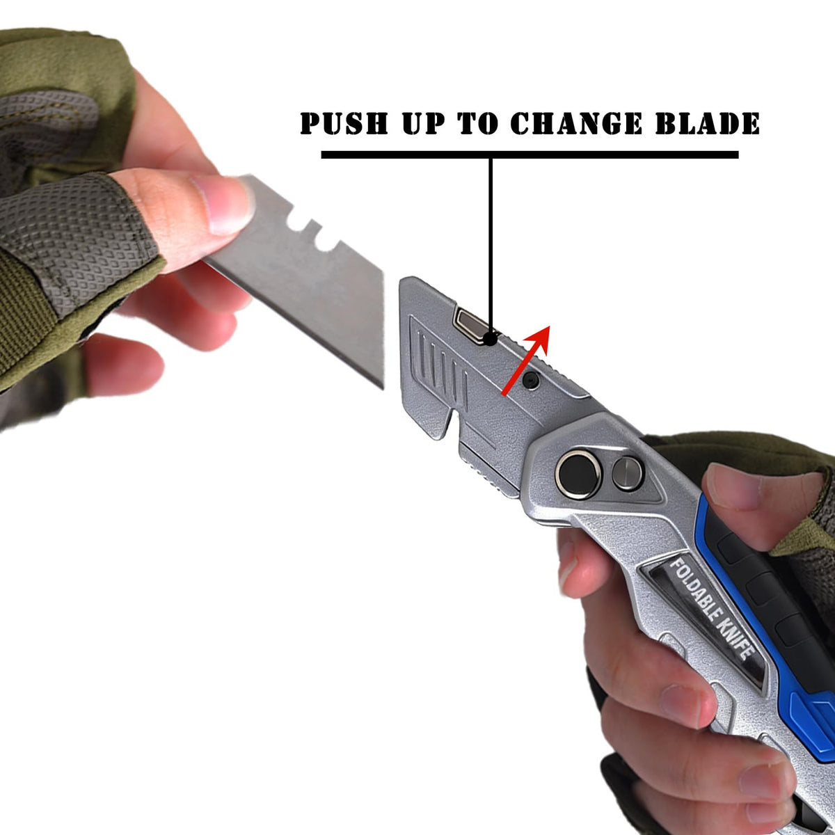 10-Pack Heavy Duty Folding Box Cutter with Blade Storage (Entirety Metal)