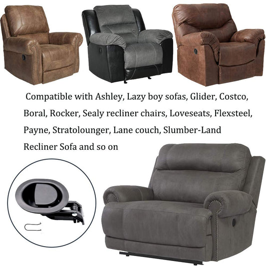 ttmagic 2Pcs Universal Heavy-Duty Metal Sofa Chair Recliner Release Pull Handles Replacement Parts, Fits Ashley, Lazy Boy and Most Recliner Brand, Recliner Handle Size 3" x 3.5"