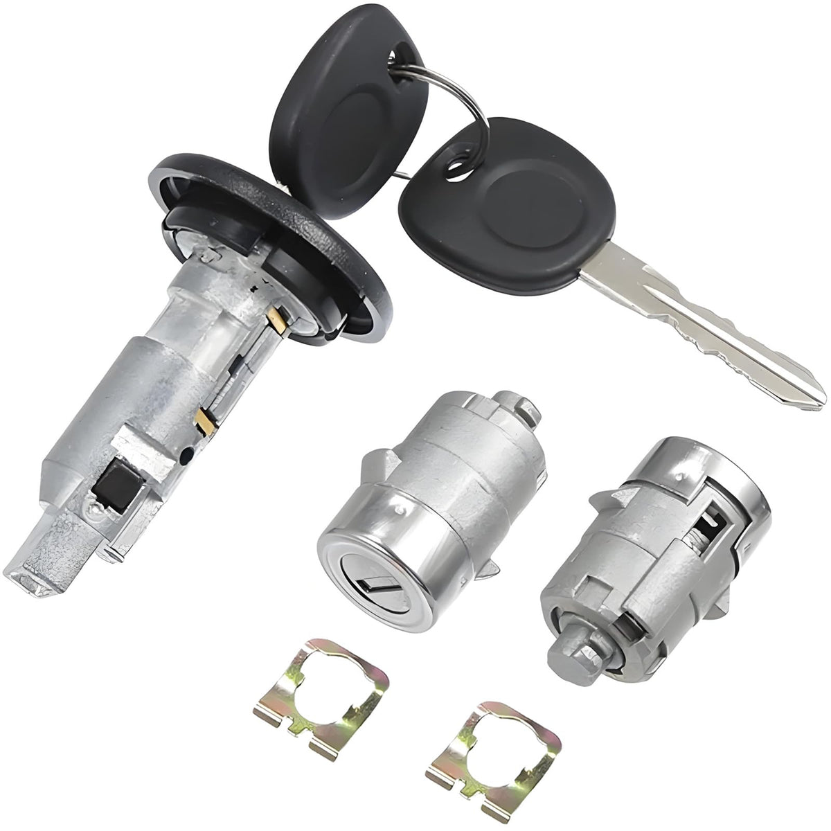 Ignition Switch Lock Cylinder w/Keys & Pair Door Lock Cylinders Replacement