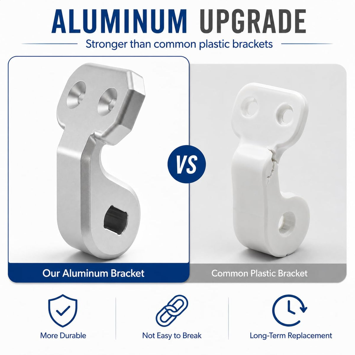 Aluminum Toilet Seat Hinges Replacement for Bemis Nextstep 2 Toilet Seat, Slow Close Hinge Bracket Silver（Left Side）