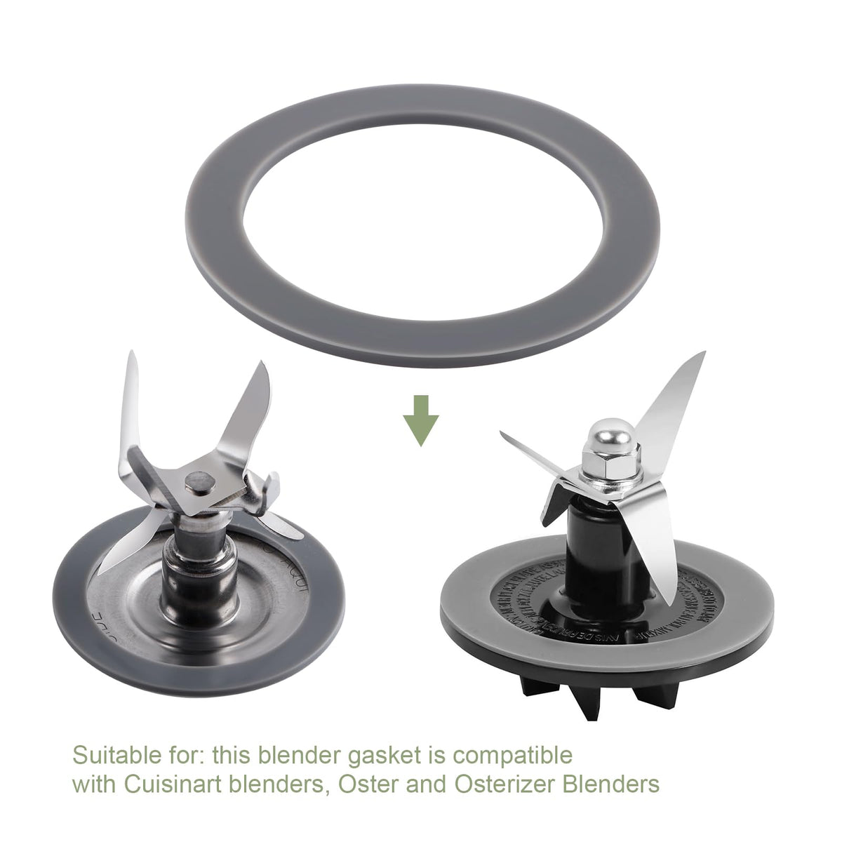 Equust 6-Pack Rubber Gaskets Sealing O-Ring Compatible with Oster Blender Replacement Parts, Small, Grey