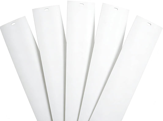 82.5" x 3.5" White PVC Vertical Blind Replacement Slats Curved Smooth (5 Pack)