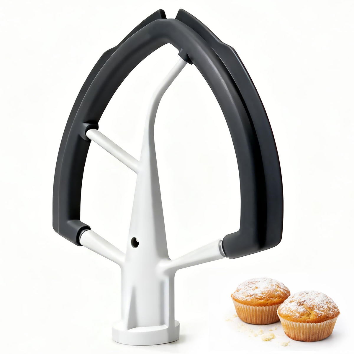 Flex Edge Beater Compatible with KitchenAid 5.5-6 Quart Bowl-Lift Stand Mixers, 6QT Paddle Attachment Replacement with Silicone Scraper, Heavy Duty Mixer Accessories, Dishwasher Safe