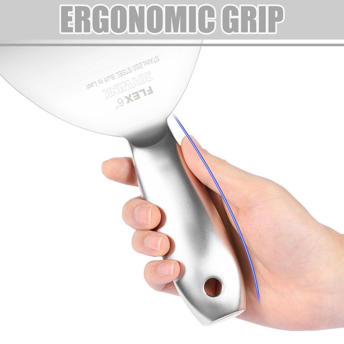 Putty Knife Set, 4Pcs 2",3",4",6" One Piece Putty Knives for Spackling