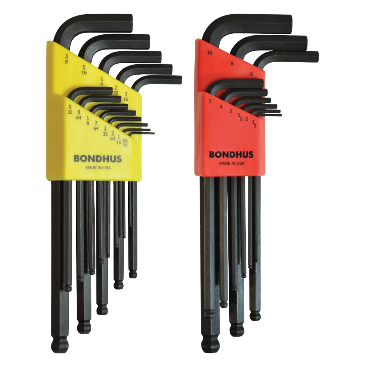 Bondhus 20199 Balldriver L-Wrench DoublePK, 10999 1.5-10mm & 10937 0.050-3/8", Multicolor, One Size
