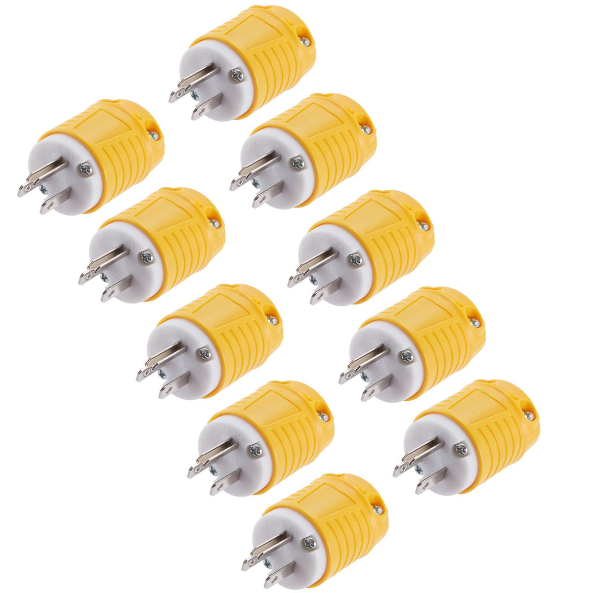 Suplevel Extension Cord Male Ends 10 Pack, NEMA 5-15P Replacement Plug