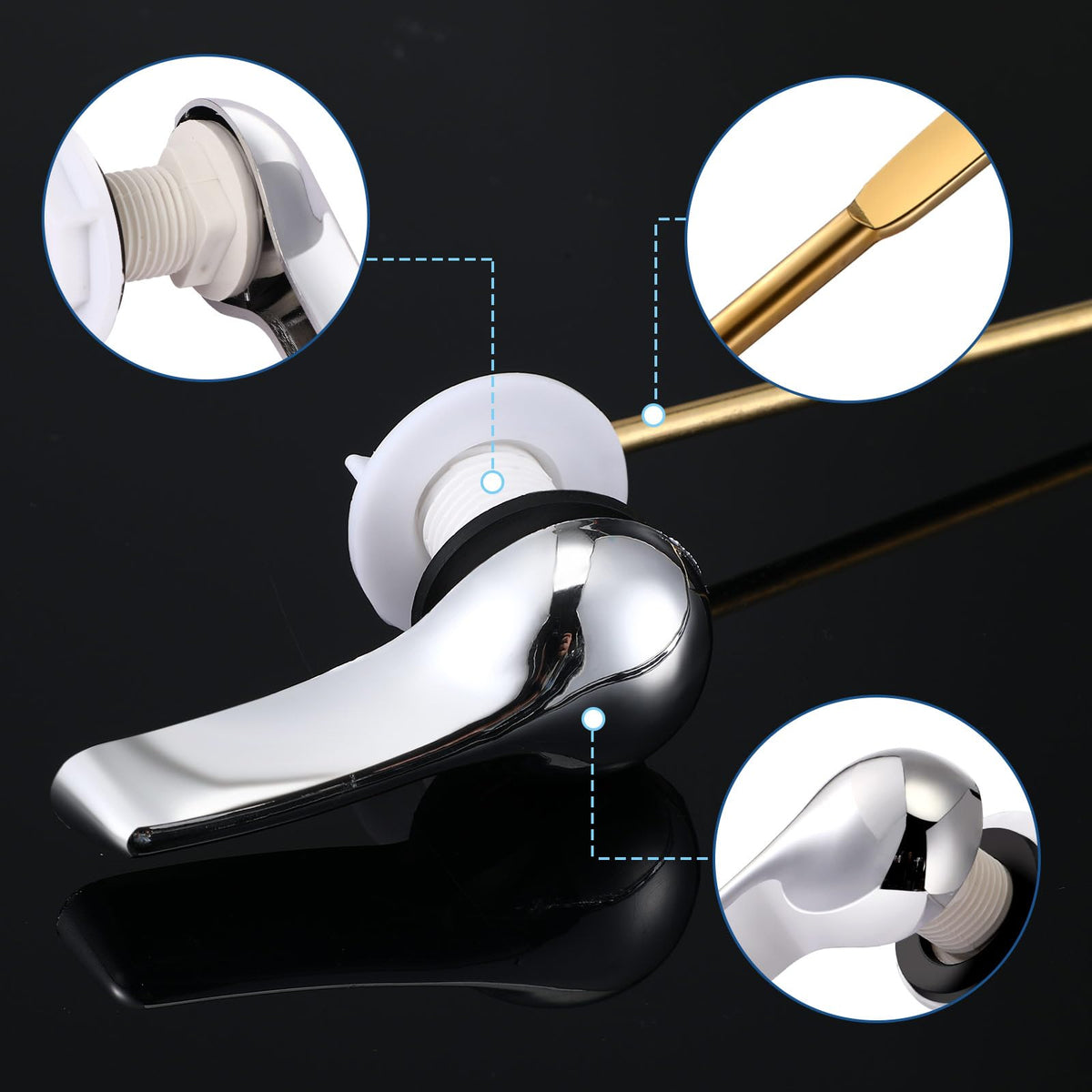 Lasnten 24 Pcs Front Mount Universal Toilet Flush Handle Replacement Kit