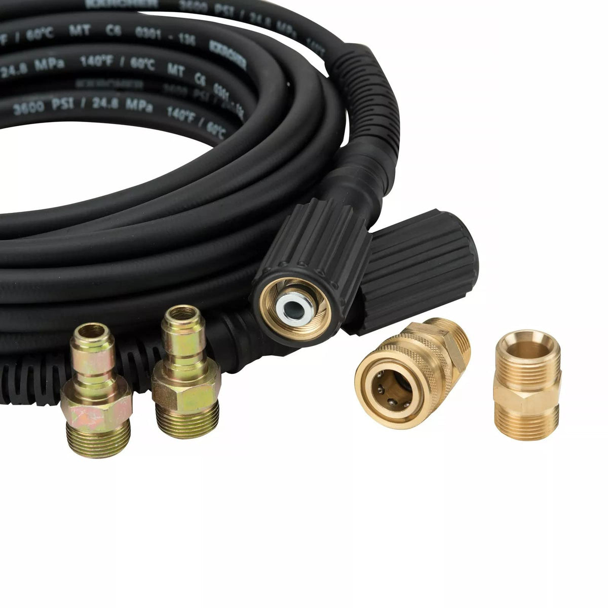 Kärcher 25' High Pressure Extension Hose for Pressure Washers up to 3600 PSI - with Adapters Included - Quick Connect or M22 Fitting