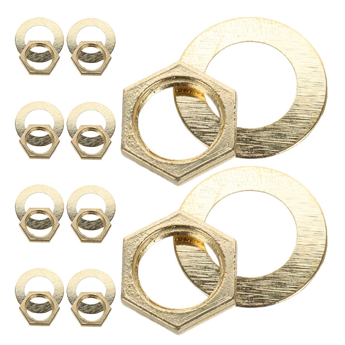 GOOHOCHY Quartz Clock DIY Fittings Nut and Washer Kit Clock Movement Parts for Wall Repair Assembly and Replacement 10 Nuts 10 Washers