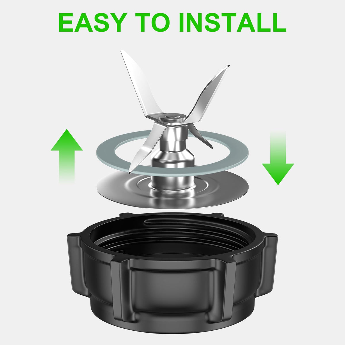 Replacement Parts for Oster Blender Blade Compatible with Oster Blender with ABS Plastics Jar Base Cap and 2 Rubber O Ring Seal Gasket Kit for Oster Blender Replacement Parts