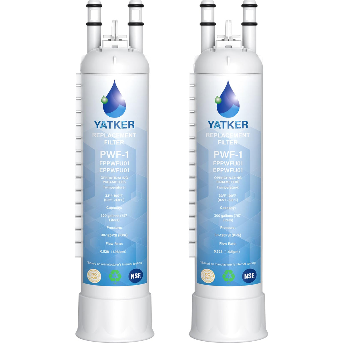 Yatker FPPWFU01 Water Filter Replacement 2 Packs