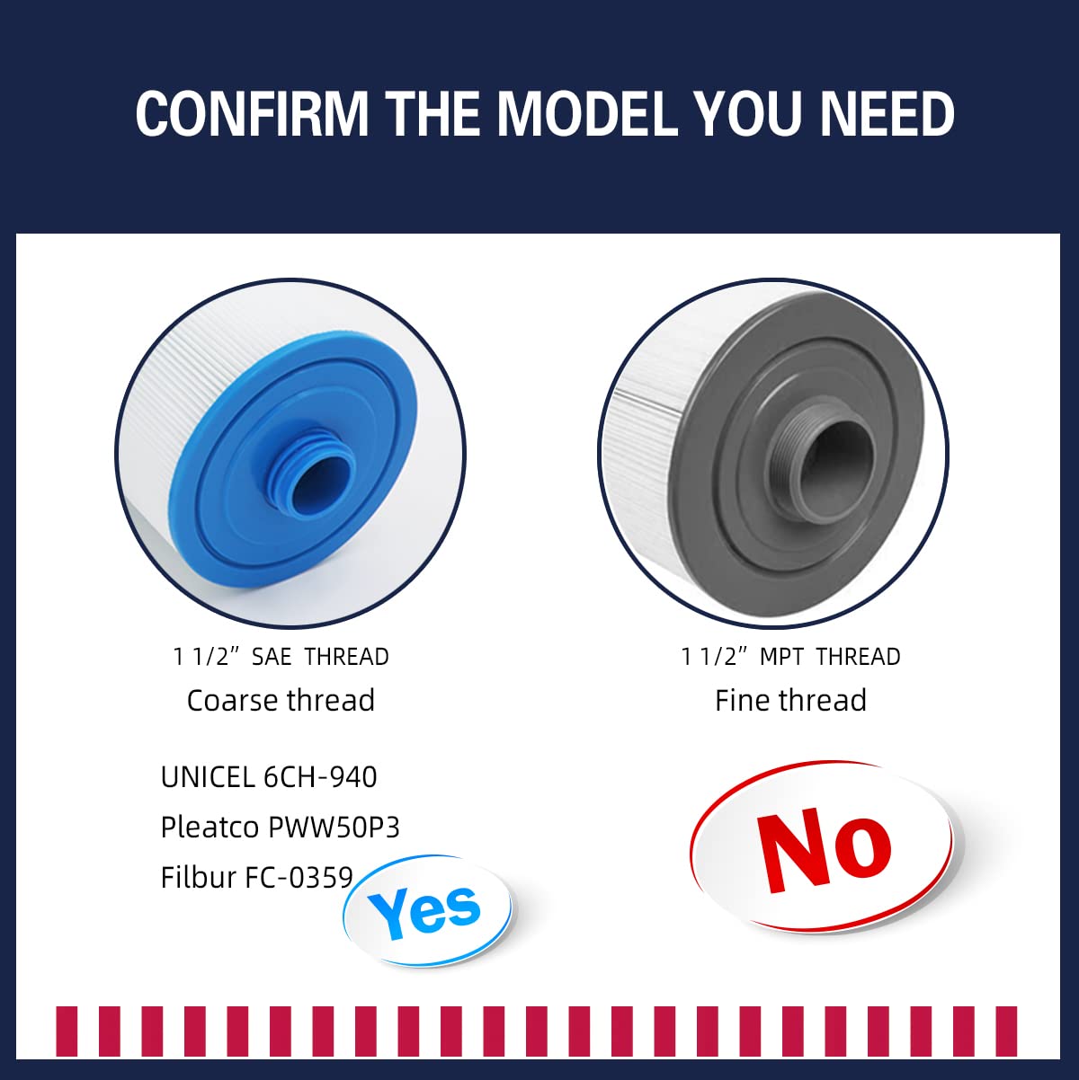 Mamokin PWW50 Spa Filter, Replaces FC-0359, 6CH-940, PWW50P3, 25252, 2 Pack