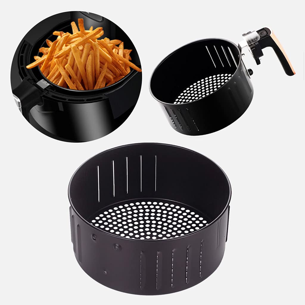 YILIANLIN 2.6L 3.5L Non-stick Air Fryer Basket Baking Drain Oil Frying Accessories Kitchenware Air Fryer Basket Replacement Power Air Fryer Xl, Black