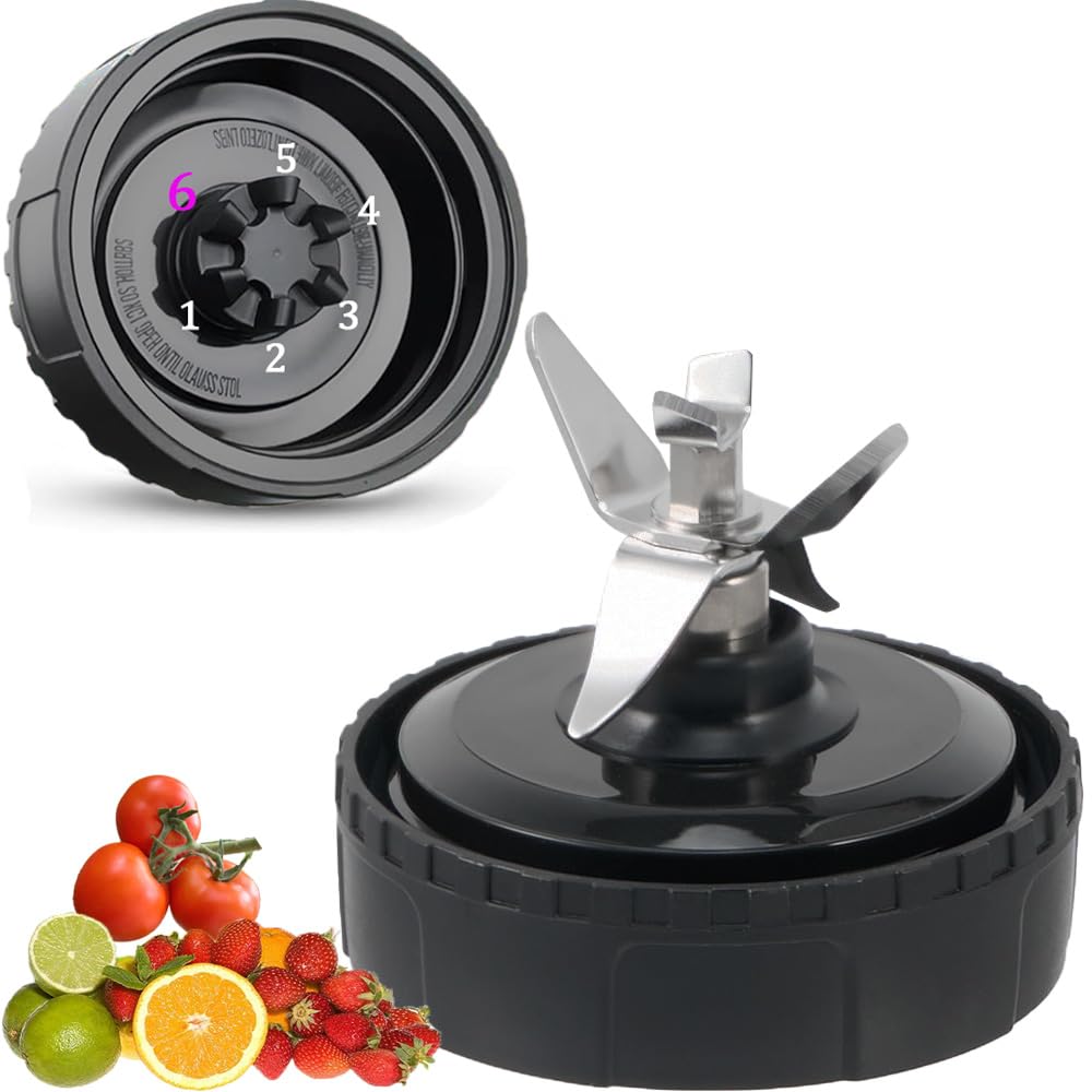 [UPGRADE] Small 3.35inch 6-Fin Male Blender Blade Replacement Parts for Nutri Ninja Blender BL660 BL770 BL780 BL740
