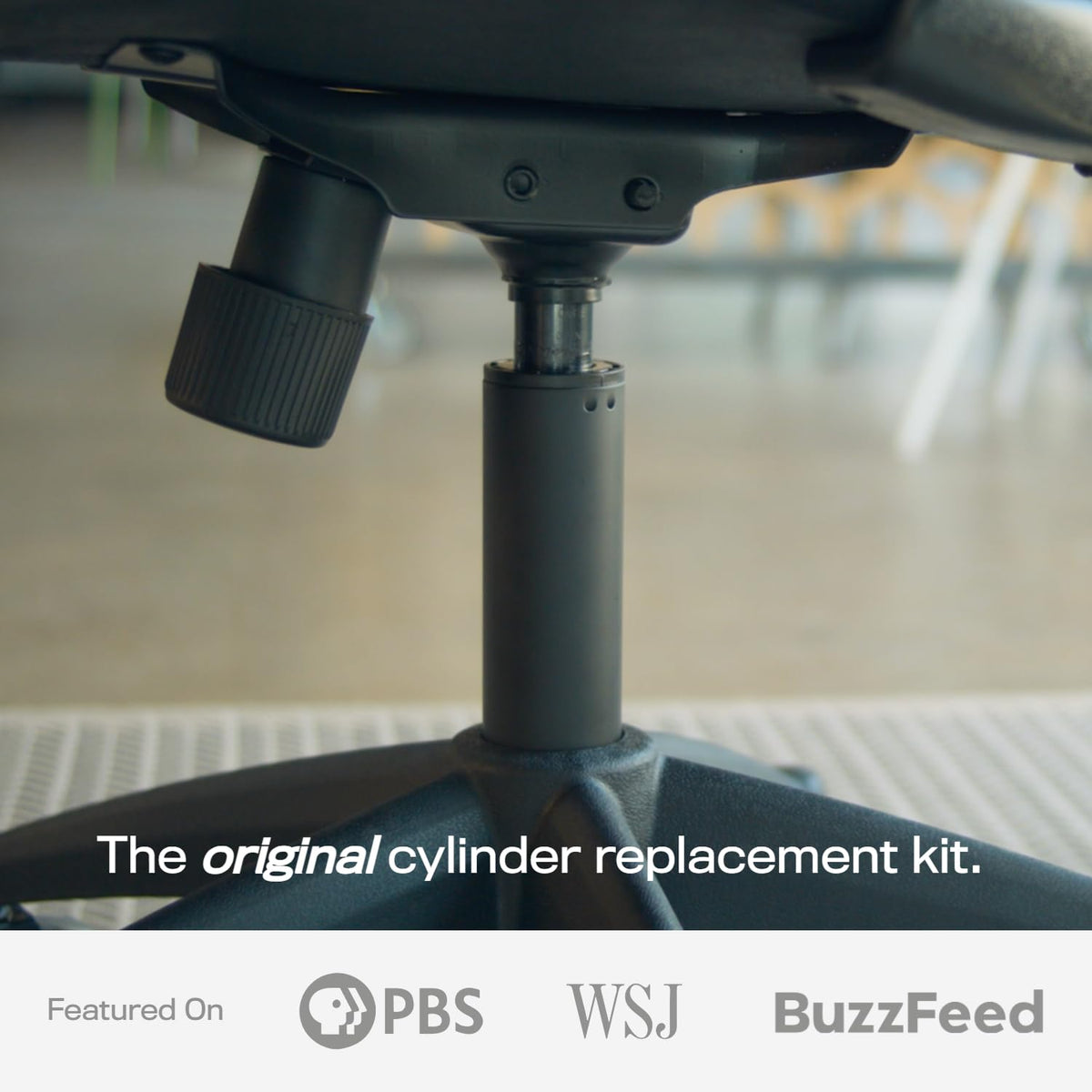Office Chair Cylinder Replacement with Removal Tool (As Seen On PBS) - Heavy Duty Pneumatic Gas Lift Piston for Desk Chairs and Gaming Chairs - Universal Fit