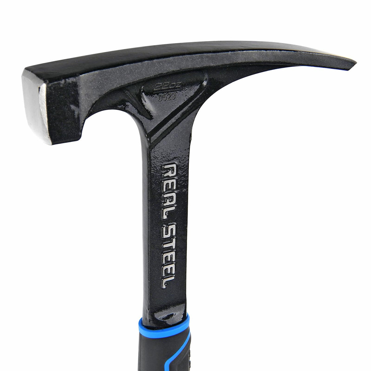 Real Steel Ultra Rock Pick Hammer 22 oz One Piece Steel Chipping Brick Masonry Hammer with Rubber Grip for Geological Study and Rock Hounding 0523