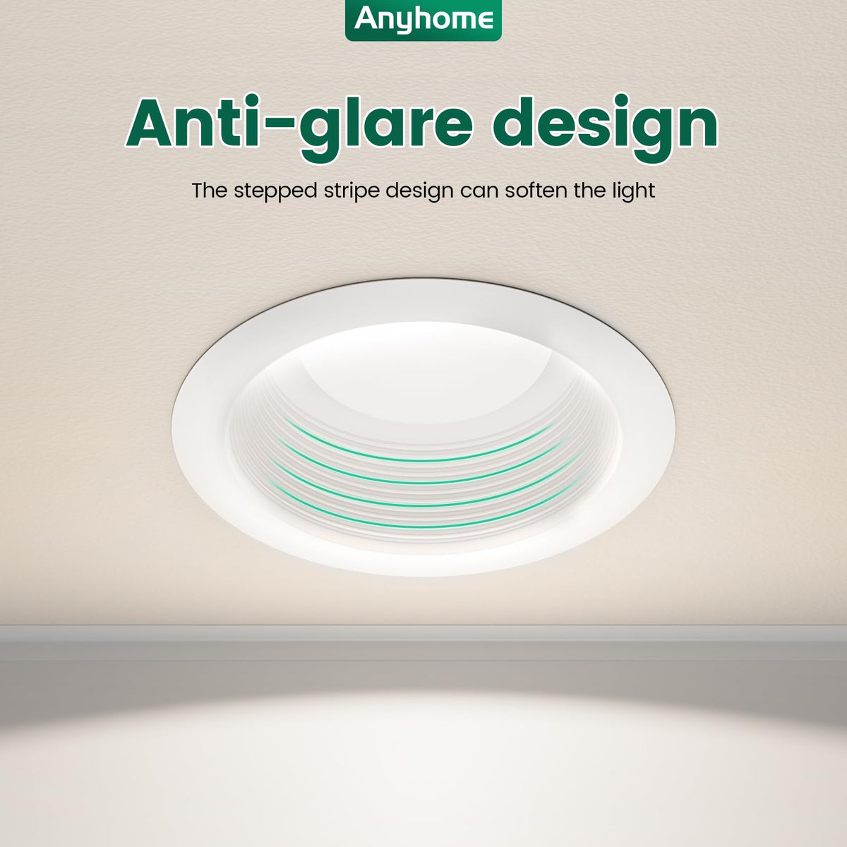 Anyhome 12 Pack 6" Recessed Can Light Trim,for 6 Inch Can,White,All-Metal