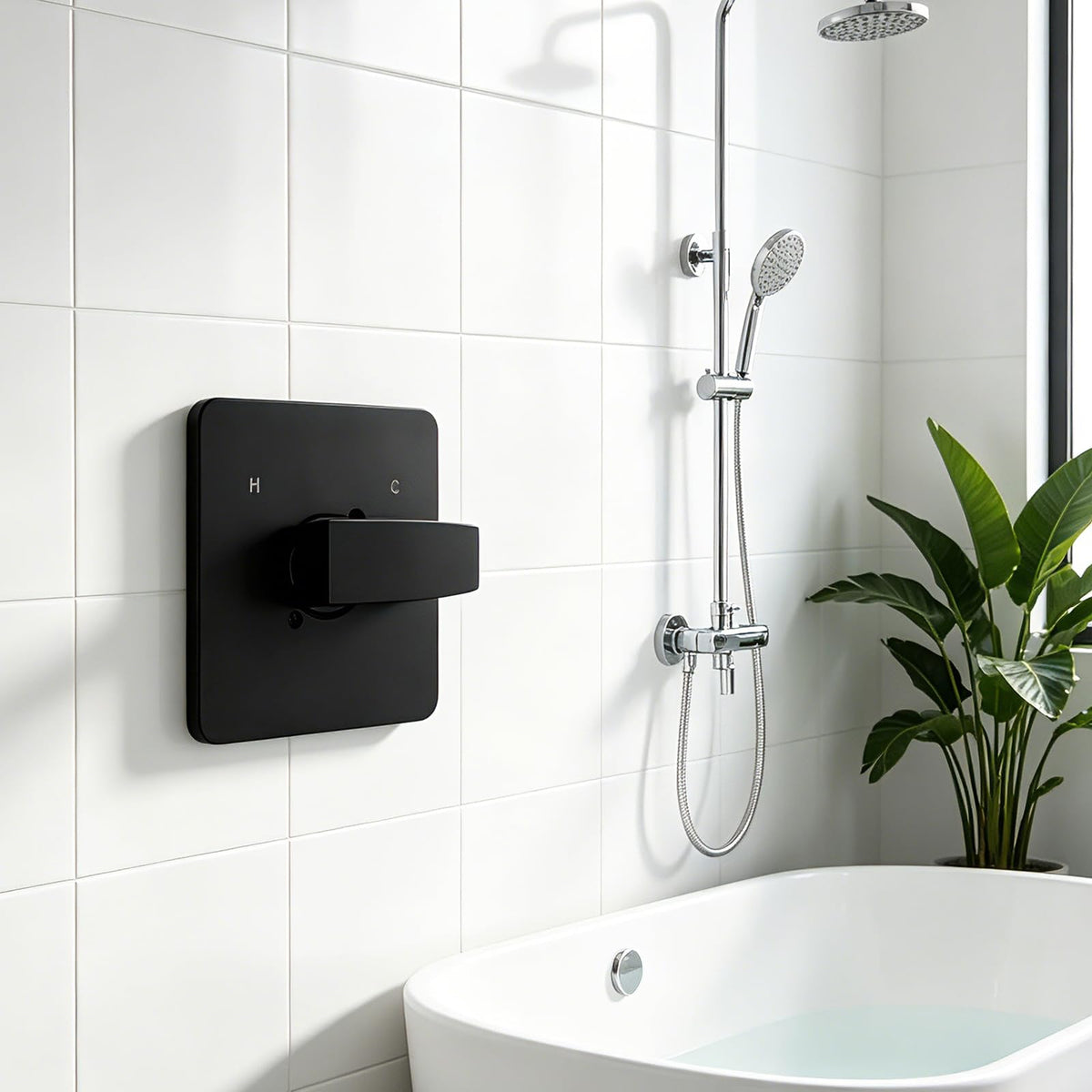 Replacement for Delta 13/14 Series Shower Valve Trim Kit, Matte Black Shower Valve Handle for Delta R10000 Valve (Valve Not Included)