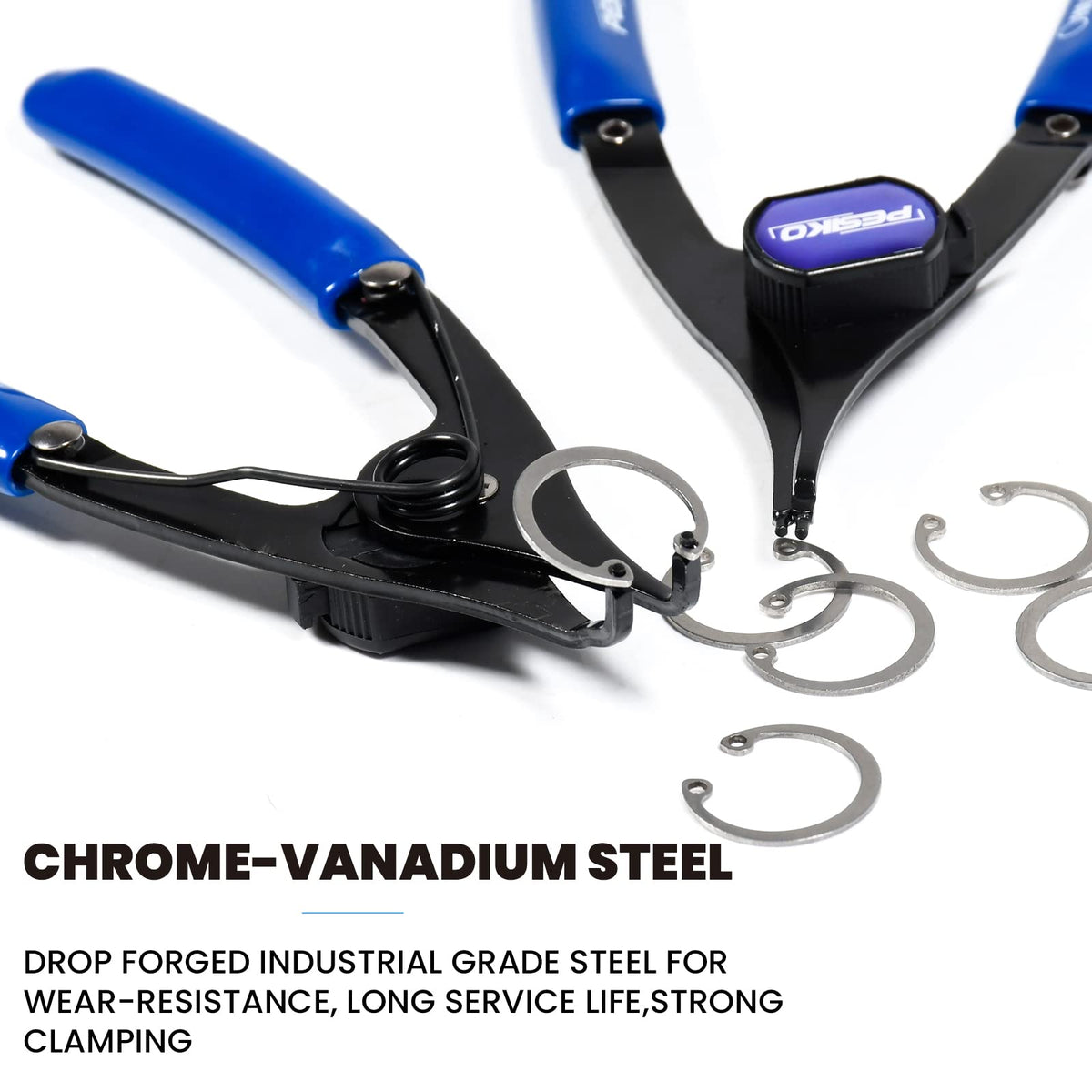 PESIKO 12-Piece Internal External Convertible Snap Ring Pliers Set