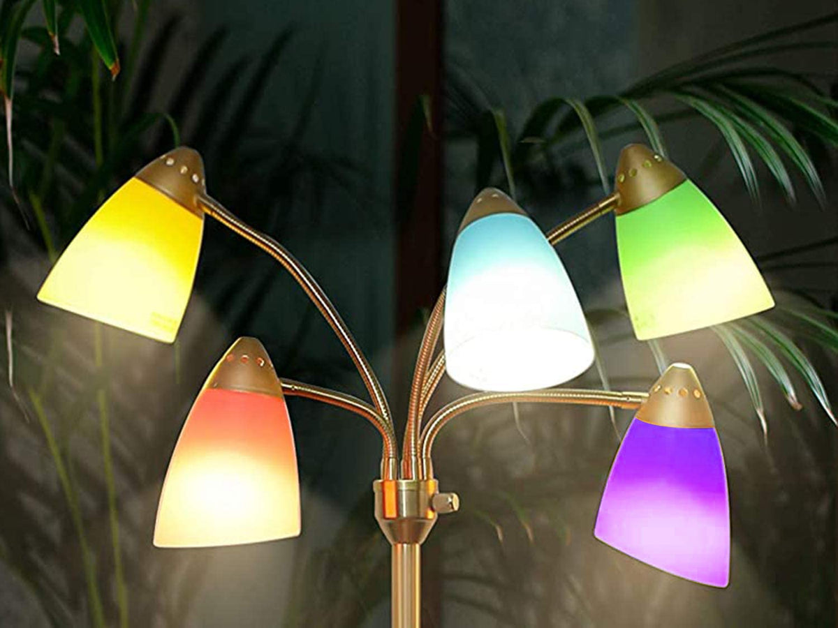 OTTOSEA 5 Pack Plastic Lampshade, 5.7 inch High, 4.1 inch Diameter, 1.65 inch Fitter, Replacement Plastic Lamp Shade for LED Floor Lamp [5colors]