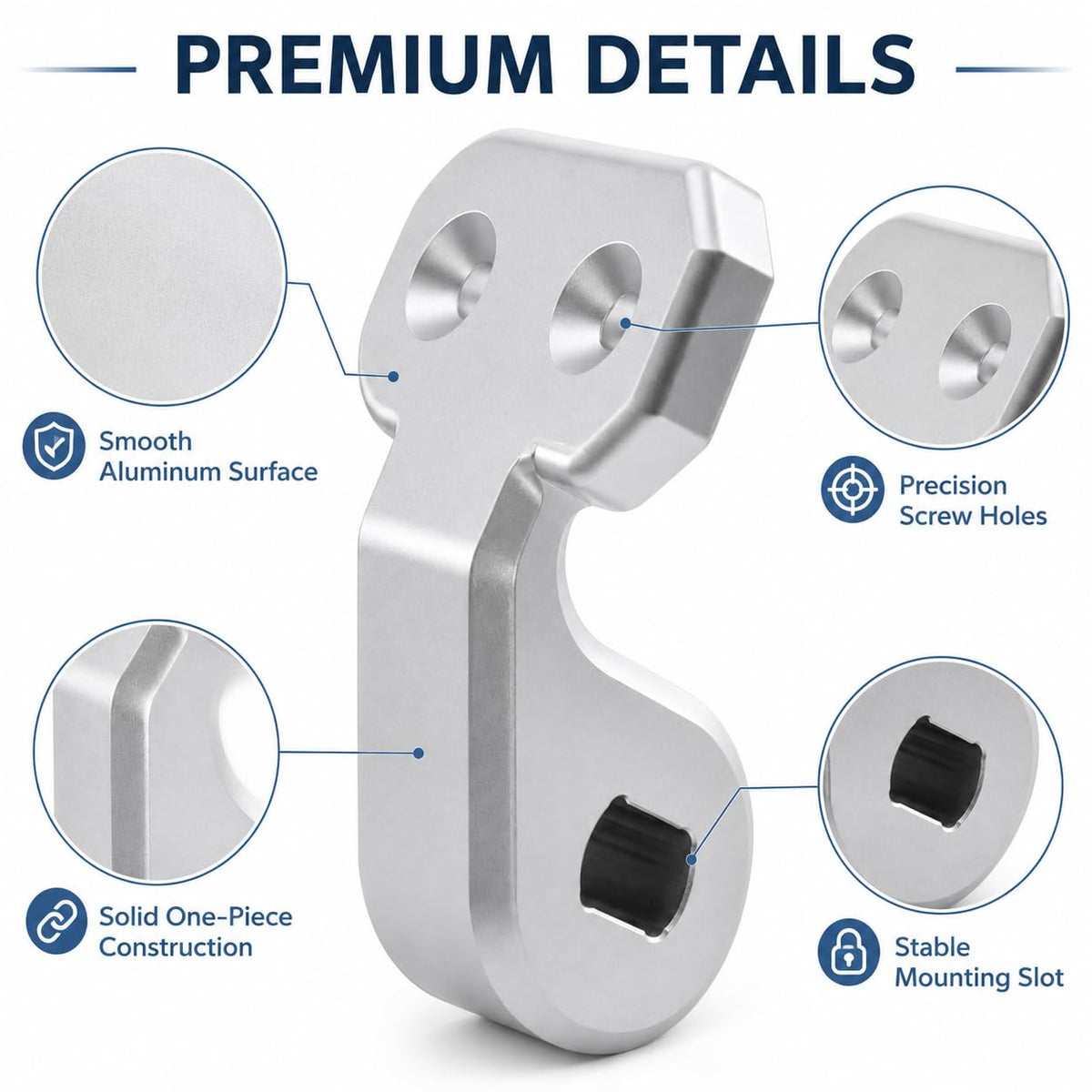 Aluminum Toilet Seat Hinges Replacement for Bemis Nextstep 2 Toilet Seat, Slow Close Hinge Bracket Silver（Left Side）