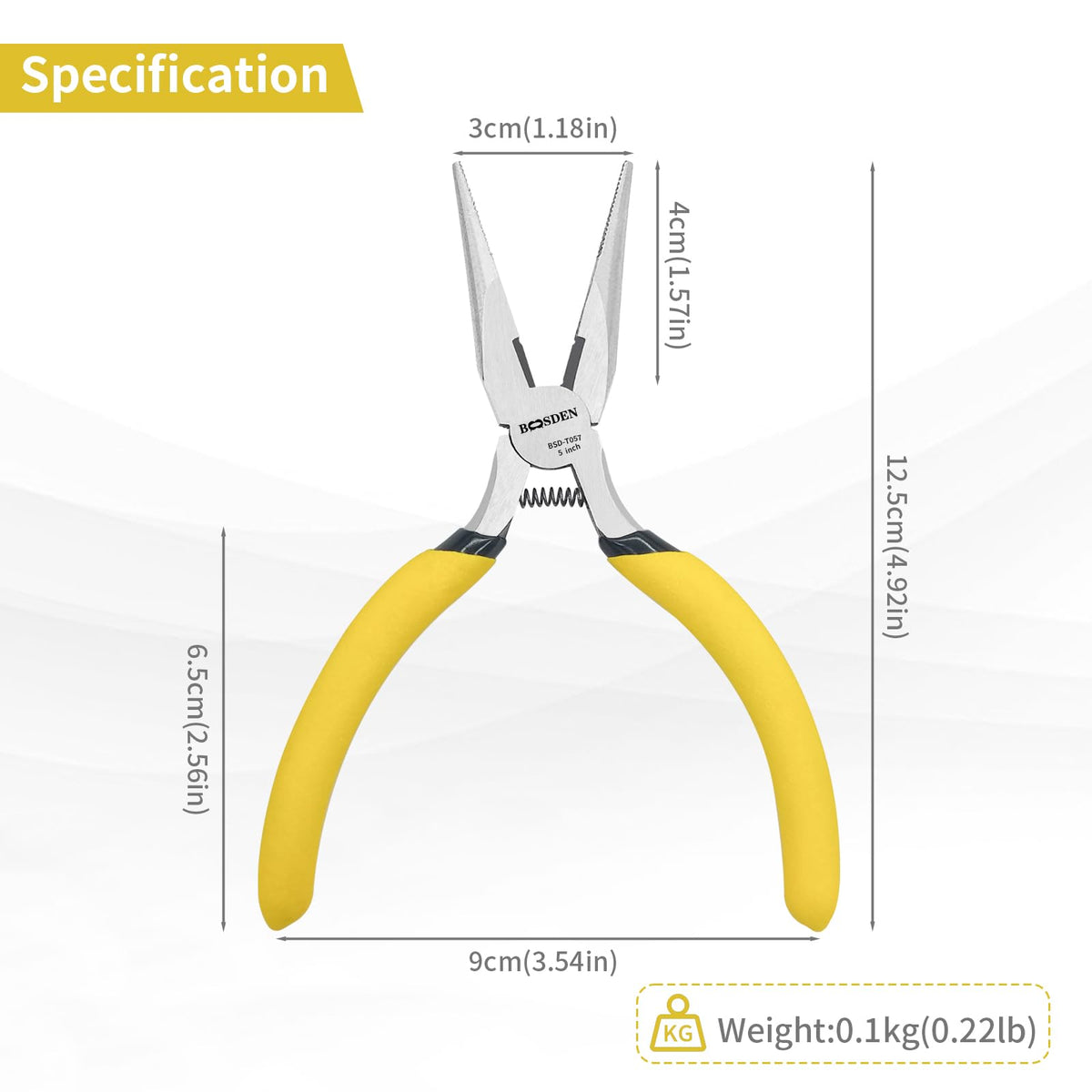 BOOSDEN 5 Inch Small Needle Nose Pliers Set, 5 Pack Jewelry Pliers