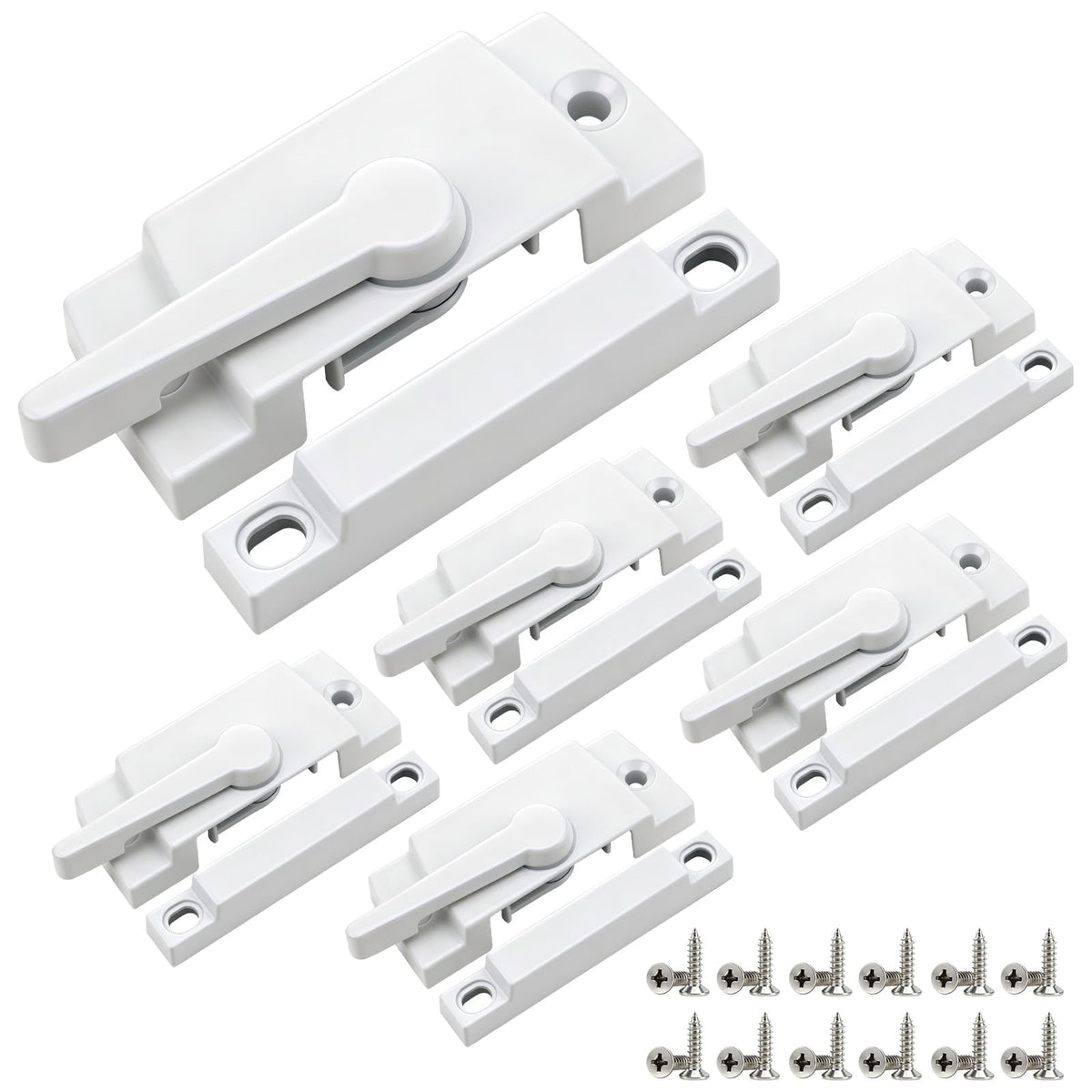 6 Pack Window Lock, Window Latches Replacement, Window Locks for up and Down Windows, Replacement Window Locks for Vertical and Horizontal Sliding Windows