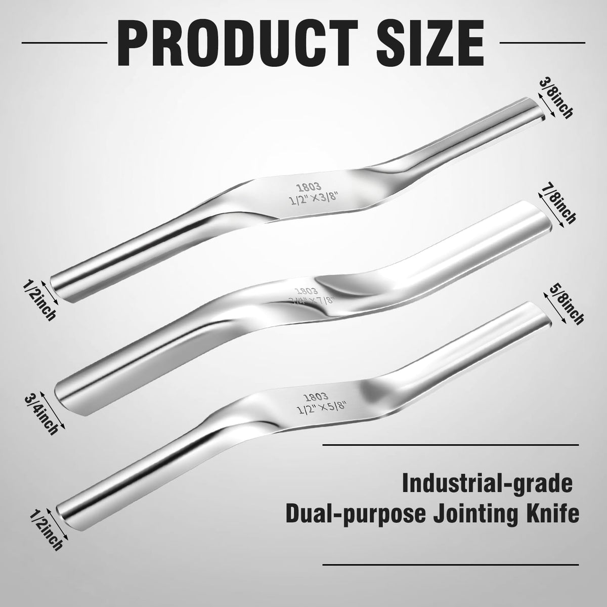 Otoolling 3pcs Tuck Pointing Tools, 1/2"X 3/8",1/2"X 5/8",3/4x7/8"