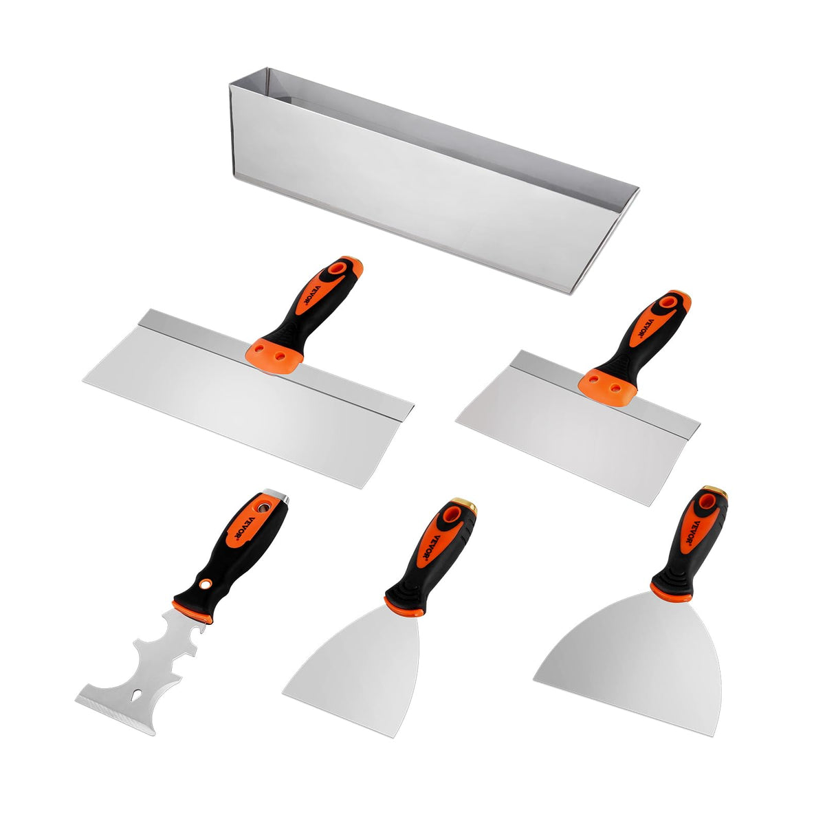VEVOR Drywall Knife Set, 6 PCS Drywall Tools, Stainless Steel Spackle Tool