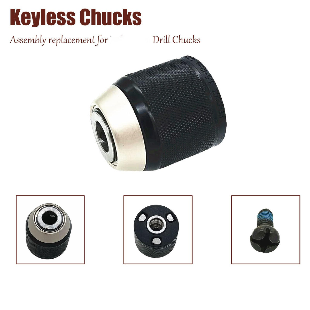 42-66-2608 Replaces for Milwaukee 42-66-0023 42-66-2606 42-66-2701 42-66-2607 Keyless Chuck Assembly 42-66-2702 3404-20 3404-22 1/2 in. Driver-Drill Tool Replacement Parts