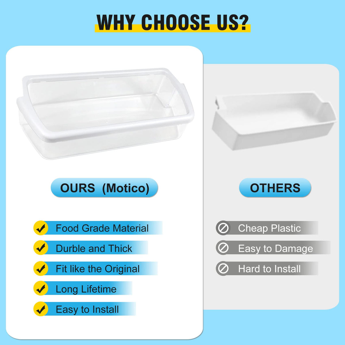 [2 PACK]W10321304 Refrigerator Door Shelf Replacem