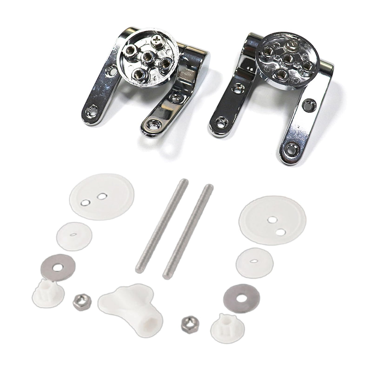 Haoyull Toilet Seat Hinges Replacement Part Toilet Lid Hinges with Soft-Close Mechanism Hinge for Toilet Seat Simple Install