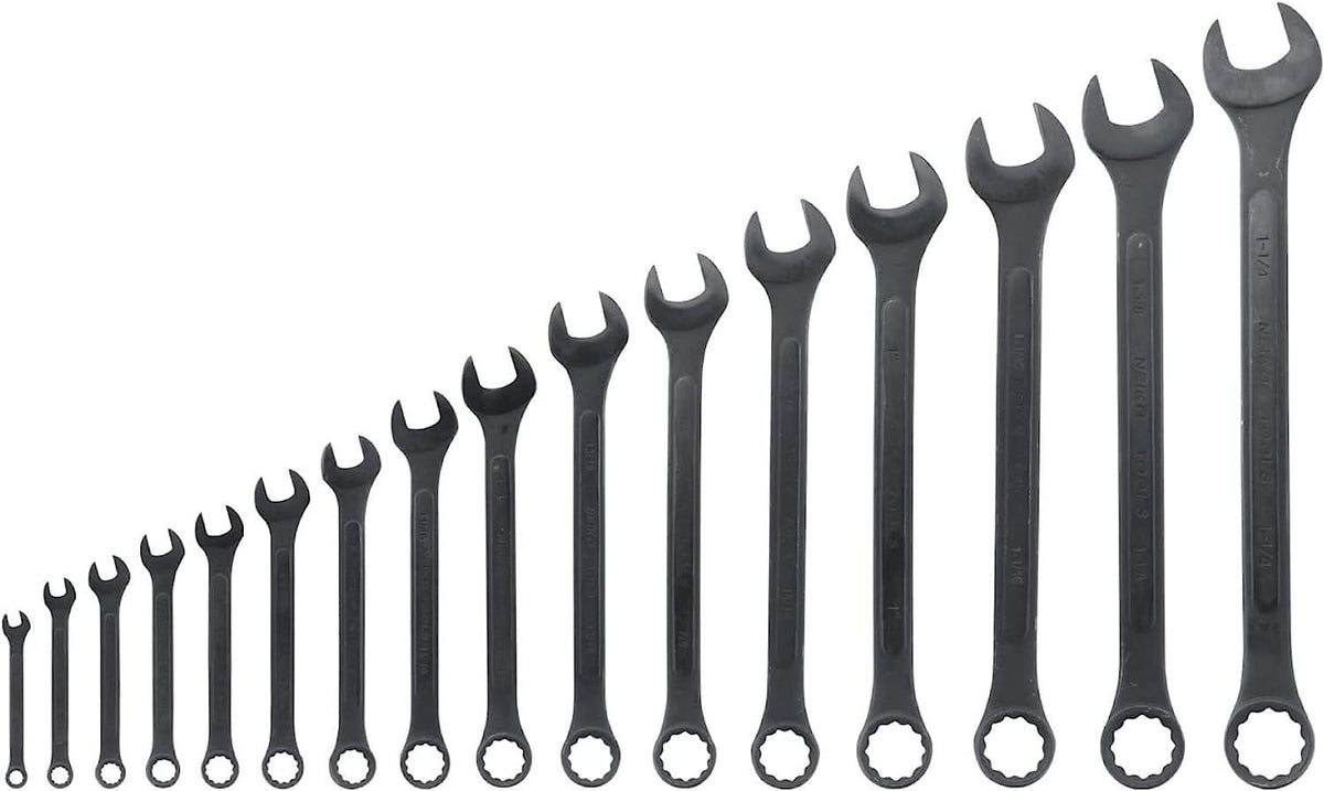Neiko 03574A Jumbo Combination Wrench Set, 16 Piece, SAE, 1/4” to 1-1/4”, Raised Panel Construction