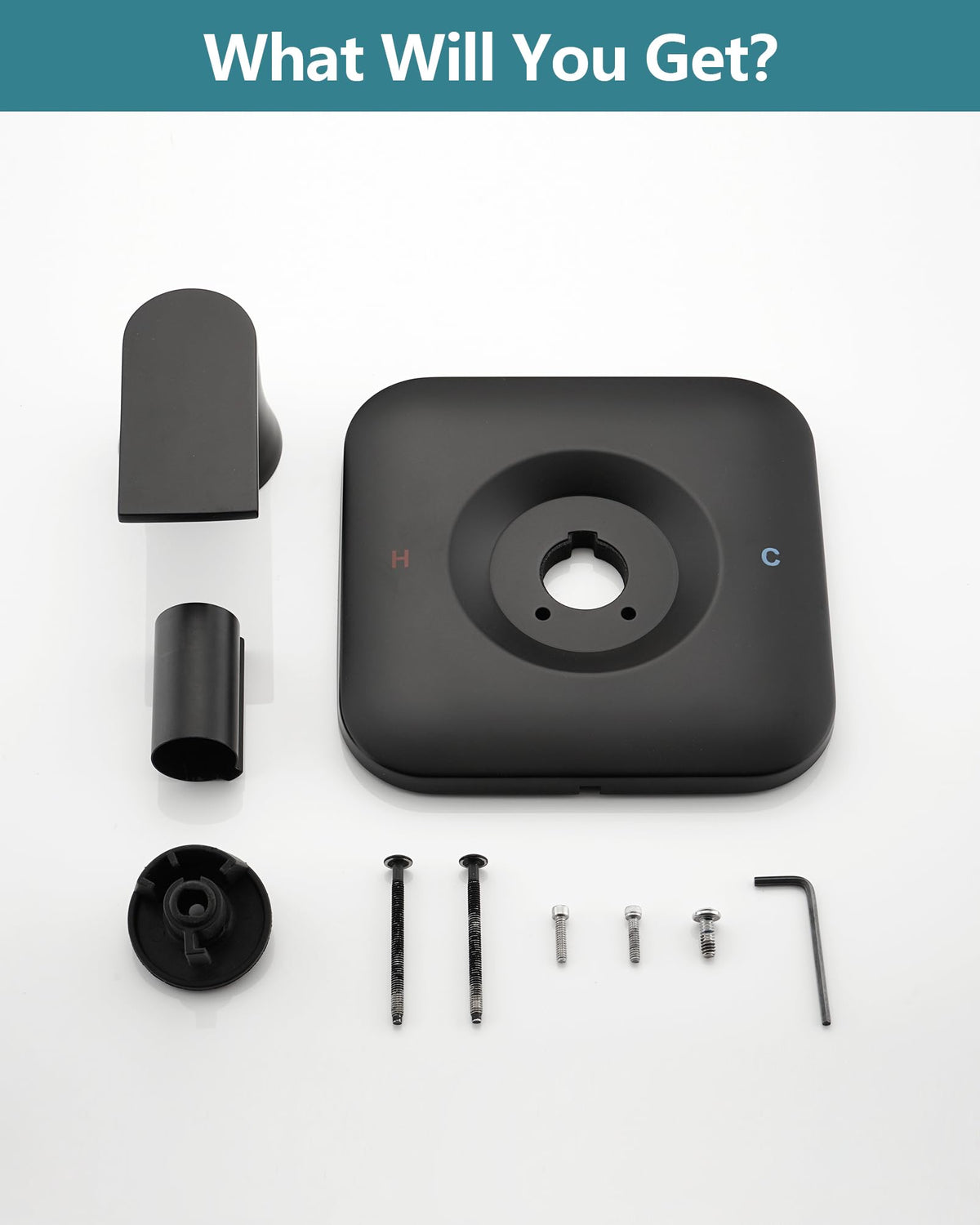 Replacement Square Trim Kit for Moen Chateau Shower Faucet (Valve & Cartridge Not Included), Pull-On Push-Off Knob Handle Design