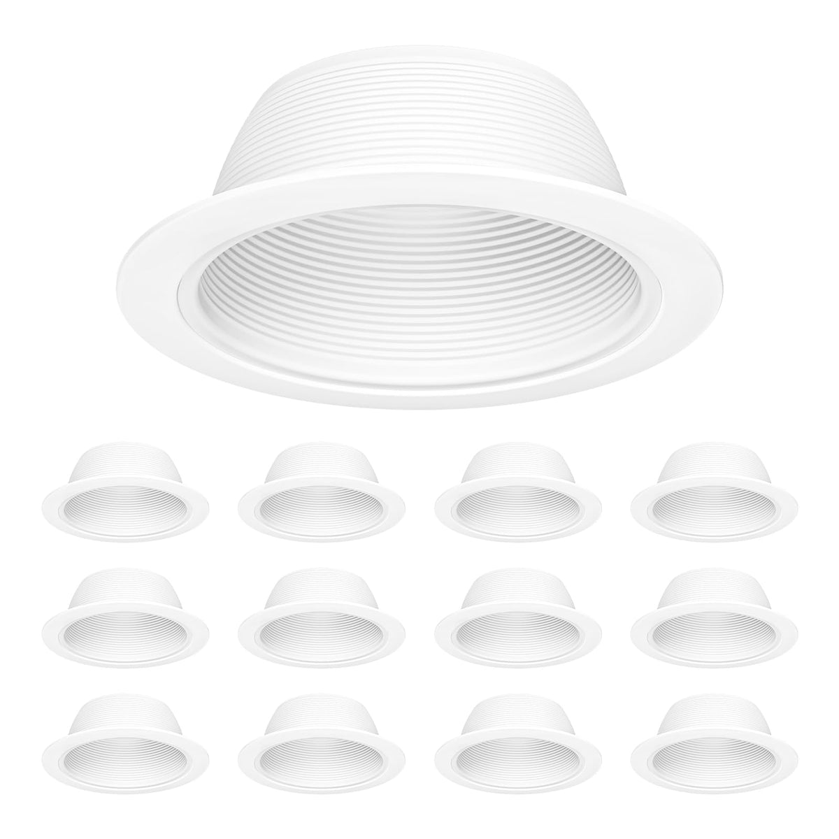 Anyhome 6 Inch Can Light Cover,12 Pack White Can Light Trim