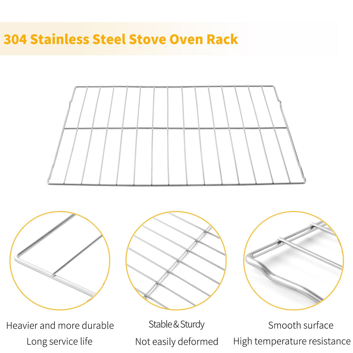 Allstare WB48X20249 Oven Rack Replacement Parts for GE Stove Oven Parts Oven Shelf 304 Stainless Steel 23.7 x 16 Inches Hotpoint General Electric Gas Range Toaster Oven Baking Wire Rack Rack-Flat