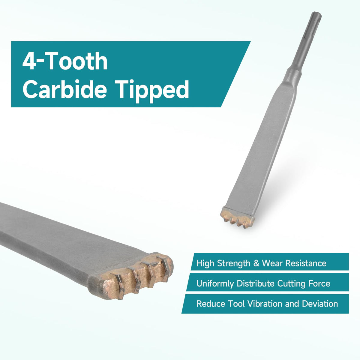 YOSIGHT SDS Plus Shank Four-Tooth Chisel